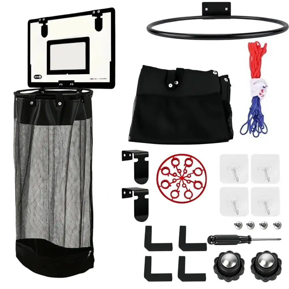 Halvo Laundry Basket with Basketball Hoop foldable clothes hamper with zipper lid for laundry and toy storage