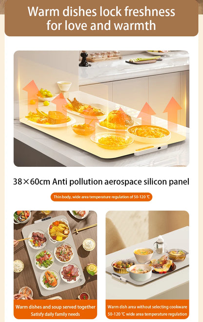 Halvo Portable Smart Food Fast Heating Mat for keeping food warm with fast and even heating