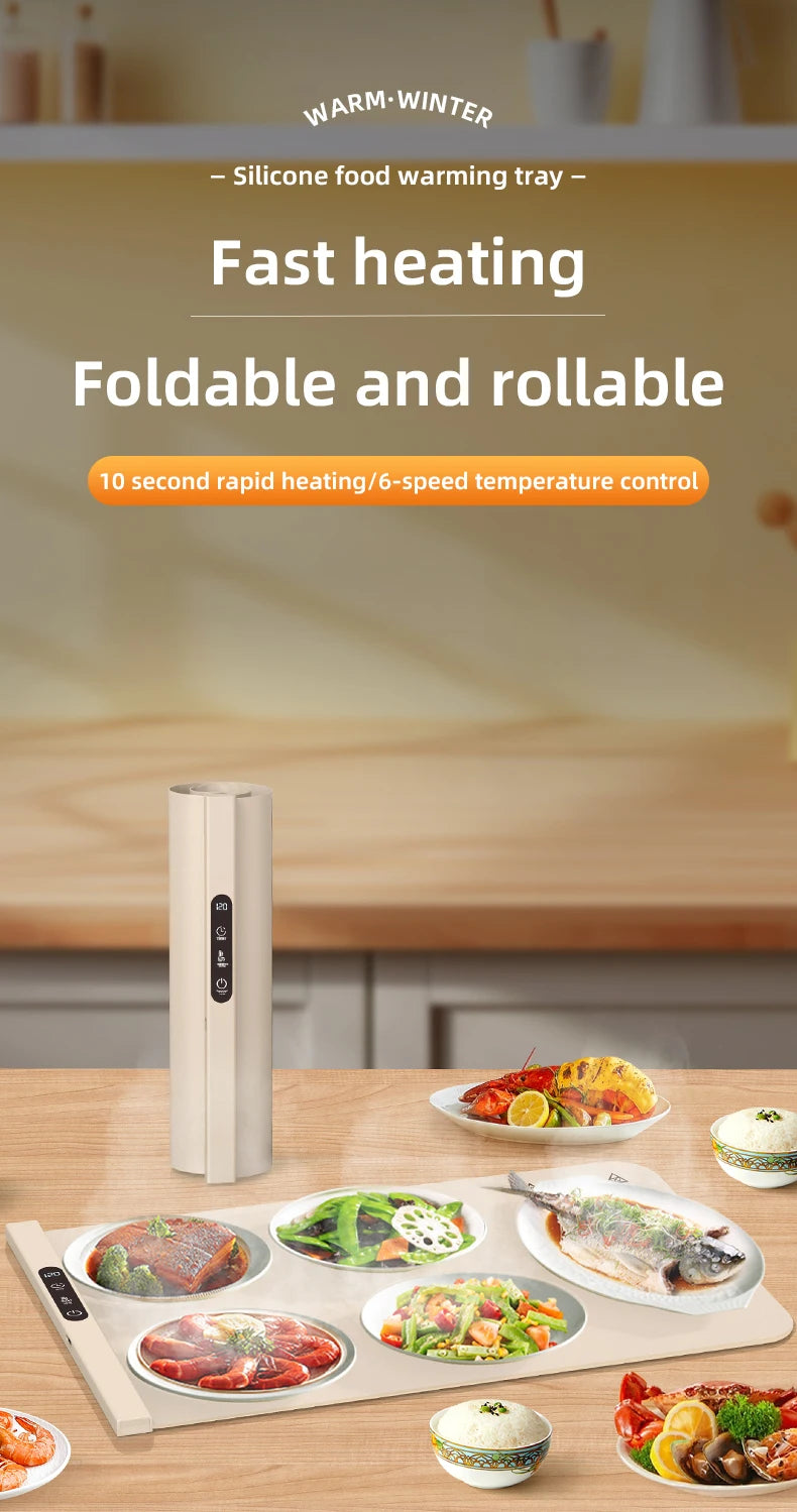 Halvo Portable Smart Food Fast Heating Mat for keeping food warm with fast and even heating